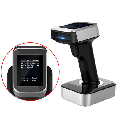 Buy 2D Handheld Bar Code Reader Cordless Automatic Barcode Scanner Black With Screen Display online manufacture