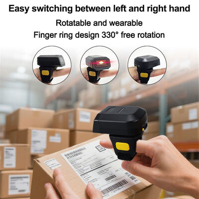 Mini Wireless Finger Ring Barcode Reader Scanner 650nm Visible Laser USB 0.1mm(4mil) with CCD Light Source