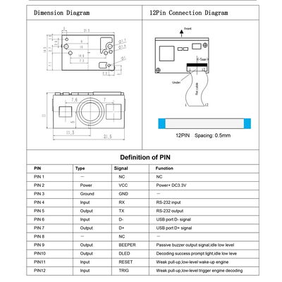 OEM Module Industrial Line Area Scan Camera Detection Fixed Mount Barcode Scanner for Pharmaceutical Production Chip