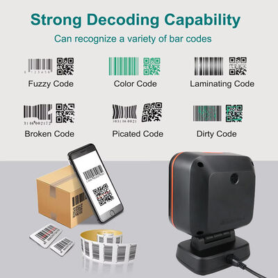 2D Omnidirectional Barcode Scanner QR Code Desktop Barcode Reader for Supermarket Auto Sense Data Matrix PDF417 1D 2D Scanners