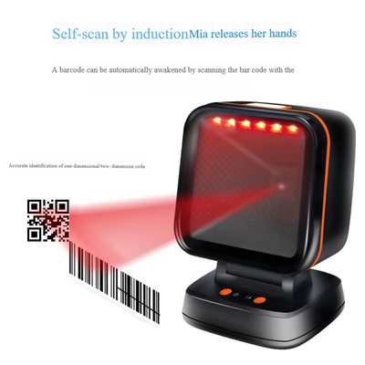 kaufen 2D Omnidirektionaler Barcode-Scanner QR-Code Desktop-Barcode-Leser für Supermarkt Auto-Sense Data Matrix PDF417 1D 2D Scanner online manufacture