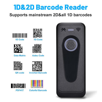 Mini Bar Code Reader 2D QR Code Pocket Scanner Wireless Blue Tooth Barcode Scanner