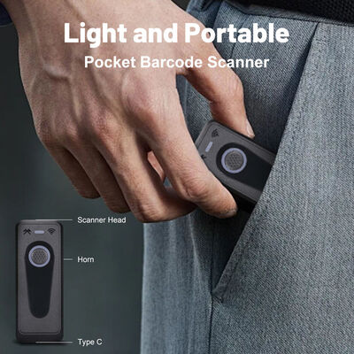 Mini Bar Code Reader 2D QR Code Pocket Scanner Wireless Blue Tooth Barcode Scanner