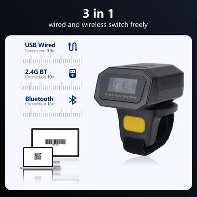 Portable Ring Finger Barcode Reader OEM Blue Tooth 1D Laser Bar Code Scanner Wired 2.4GHz Wireless