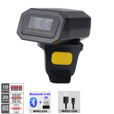 주문 휴대용 반지 손가락 바코드 리더 OEM 블루 치아 1D 레이저 바코드 스캐너 유선 2.4GHz 무선 online manufacture