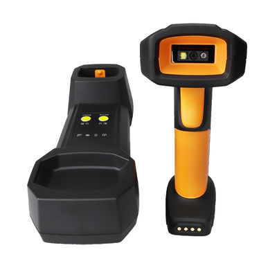 YJFIRST Industrial Barcode Scanner With Wireless Charging Stand Anti-Drop&IP65 Waterproof Bluetooth QR Code Reader