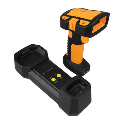 YJFIRST Handheld Barcode Scanner with Wireless Charging Stand and IP65 Waterproof Bluetooth QR Code Reader