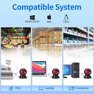 YJFIRST YJ-8010Q Hands-Free 2D QR Code Reader Omnidirectional Auto Sense Desktop Barcode Scanner Manufacturer Direct