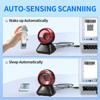 YJFIRST YJ-8010Q Hands-Free 2D QR Code Reader Omnidirectional Auto Sense Desktop Barcode Scanner Manufacturer Direct
