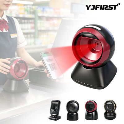 Omnidirectional Auto Sense 2D Barcode Scanner YJFIRST YJ-8010Q Desktop QR Code Reader for Store & Warehouse