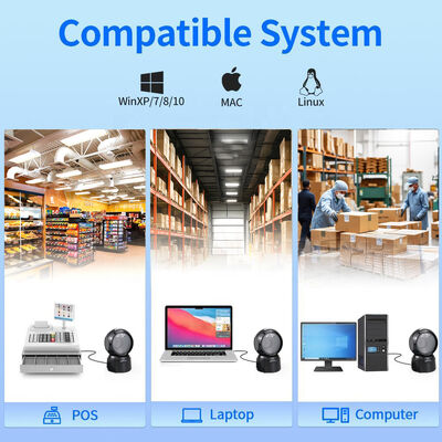 YJFIRST 2D Barcode & QR Code Scanner Omnidirectional Big Window Desktop Platform for Screen Code Scanning