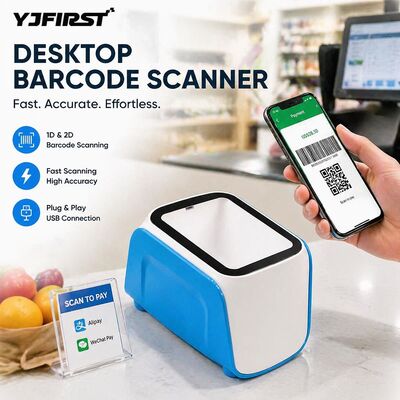 USB QR Code Scanner Desktop LED Table Top Scanners Customized