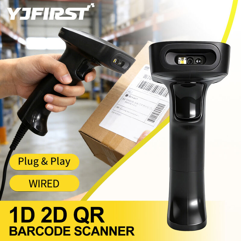 Handheld 2D QR Code Reader Wireless USB Wired Barcode Scanner for Store Cashier & Inventory Management