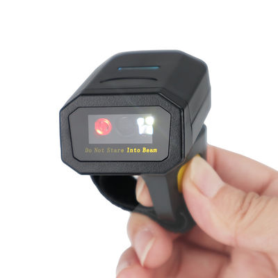 Scanner de code-barres portable 2D sans fil, scanner de code-barres en anneau portable